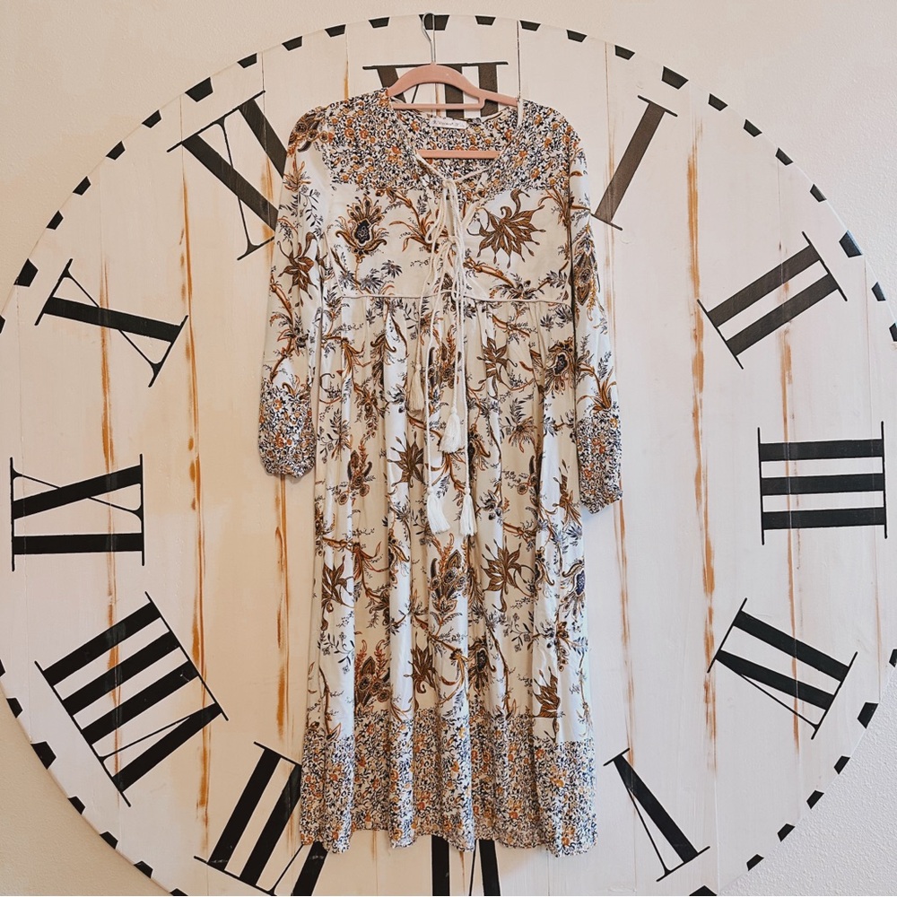 Cream Floral Dress